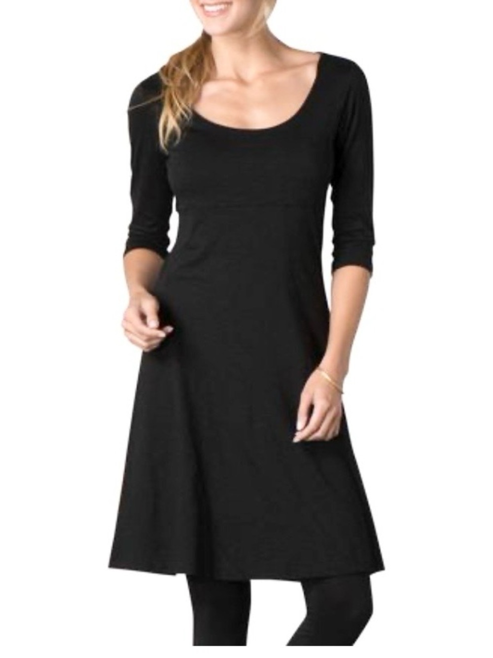 HORNY TOAD NWT Dress Womens Medium 3/4 Sleeve Organic Tencel Stretch Comfy Chic
